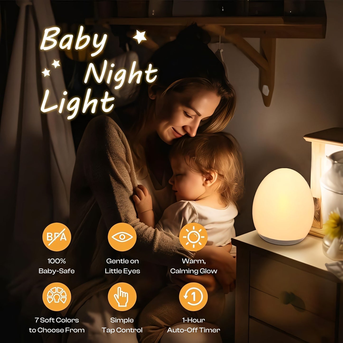 Hushhue™ - Smart Tap-Controlled Nursery Night Light